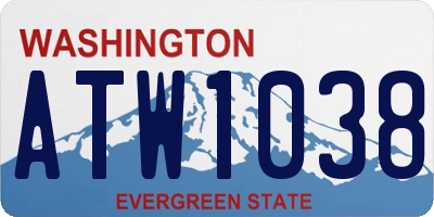 WA license plate ATW1038