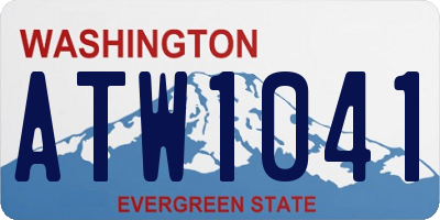 WA license plate ATW1041