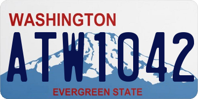 WA license plate ATW1042