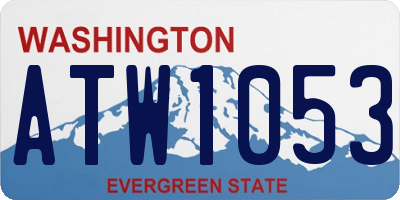 WA license plate ATW1053