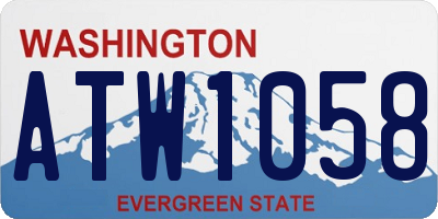 WA license plate ATW1058