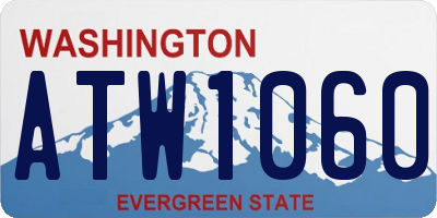 WA license plate ATW1060