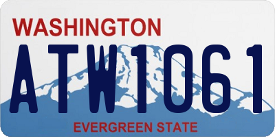 WA license plate ATW1061