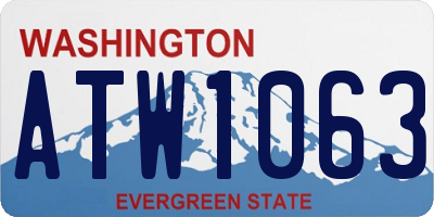 WA license plate ATW1063