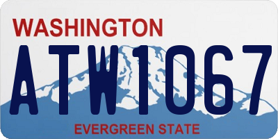WA license plate ATW1067