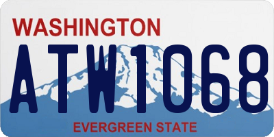 WA license plate ATW1068