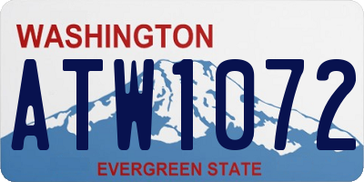 WA license plate ATW1072