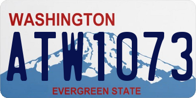 WA license plate ATW1073