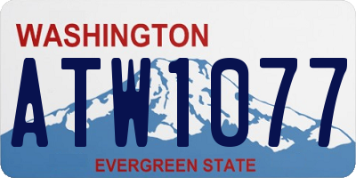WA license plate ATW1077