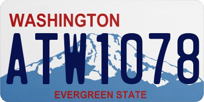 WA license plate ATW1078