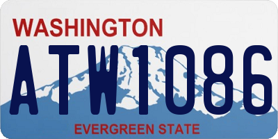 WA license plate ATW1086