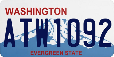 WA license plate ATW1092