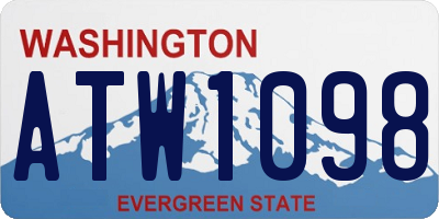 WA license plate ATW1098