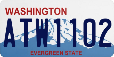 WA license plate ATW1102