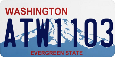 WA license plate ATW1103