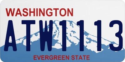 WA license plate ATW1113