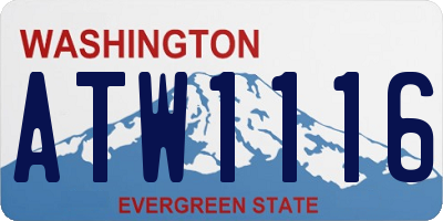 WA license plate ATW1116