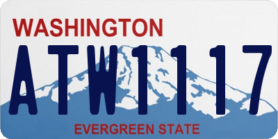 WA license plate ATW1117