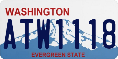 WA license plate ATW1118