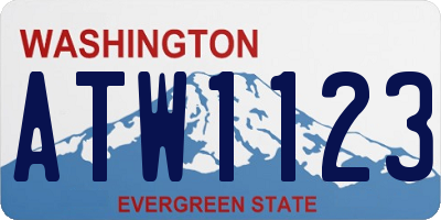 WA license plate ATW1123