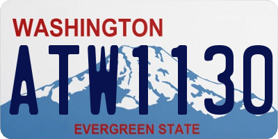 WA license plate ATW1130