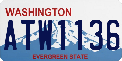 WA license plate ATW1136