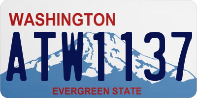 WA license plate ATW1137