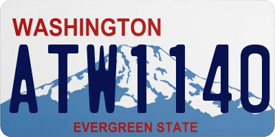 WA license plate ATW1140