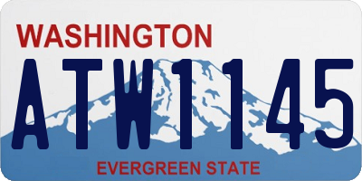 WA license plate ATW1145