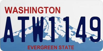 WA license plate ATW1149