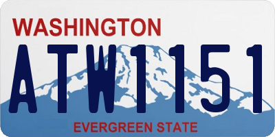 WA license plate ATW1151