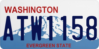 WA license plate ATW1158