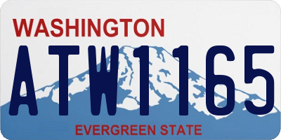 WA license plate ATW1165