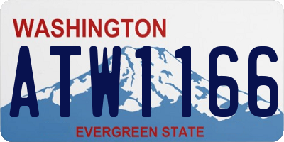 WA license plate ATW1166
