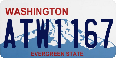 WA license plate ATW1167