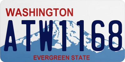 WA license plate ATW1168