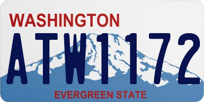 WA license plate ATW1172