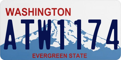 WA license plate ATW1174