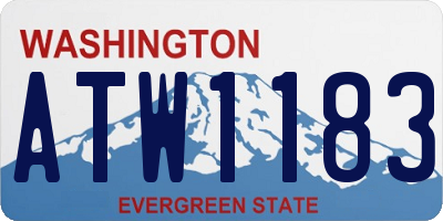 WA license plate ATW1183