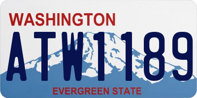 WA license plate ATW1189