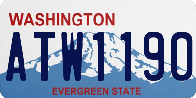 WA license plate ATW1190