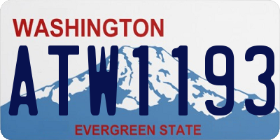WA license plate ATW1193