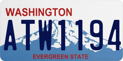 WA license plate ATW1194