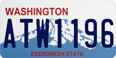 WA license plate ATW1196