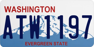 WA license plate ATW1197