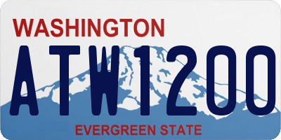 WA license plate ATW1200