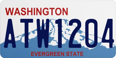 WA license plate ATW1204