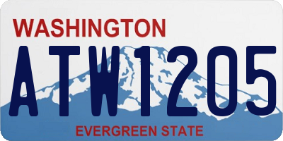 WA license plate ATW1205
