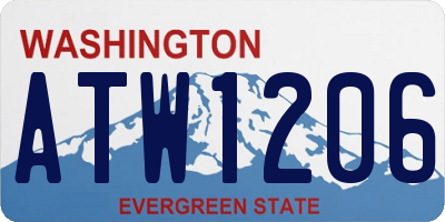 WA license plate ATW1206