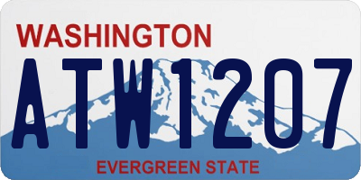 WA license plate ATW1207